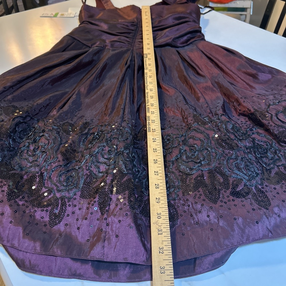 SL Fashions ~ Eggplant Purple V-Neck Pleated Fit & Flare Party Dress 8P NEW $128 - Picture 12 of 12